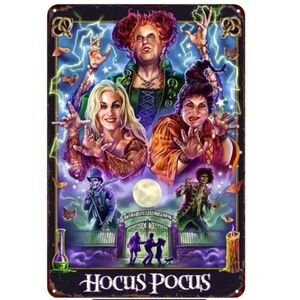 NWT! Disney Hocus Pocus Tin Wall Sign!